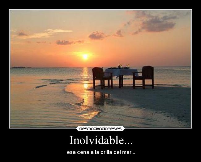 carteles cena orila del mar desmotivaciones