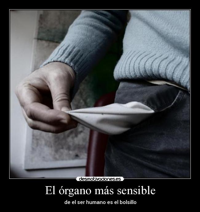El órgano más sensible - de el ser humano es el bolsillo