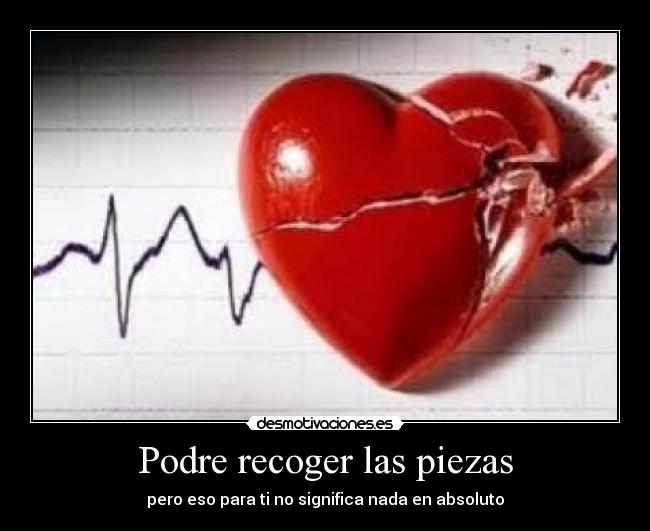 Podre recoger las piezas - pero eso para ti no significa nada en absoluto