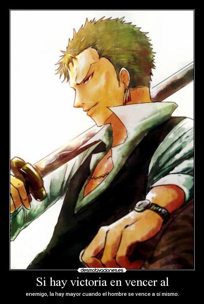 carteles one piece roronoa zoro anime manga desmotivaciones