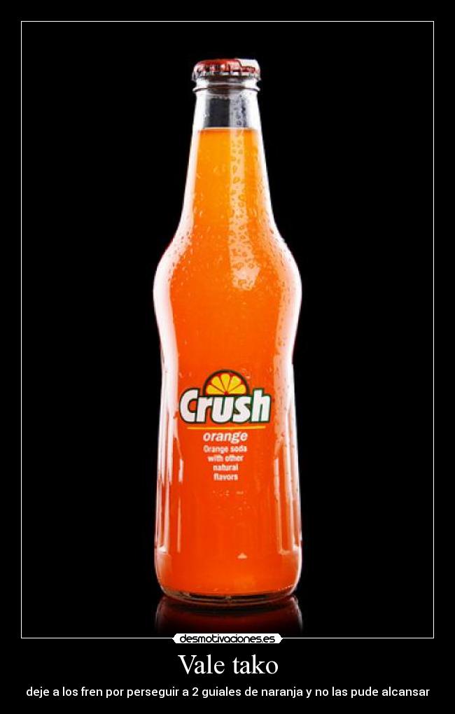 Vale tako - deje a los fren por perseguir a 2 guiales de naranja y no las pude alcansar