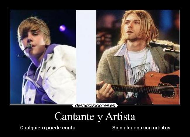 carteles cantatnte artista justin bieber kurt cobain desmotivaciones