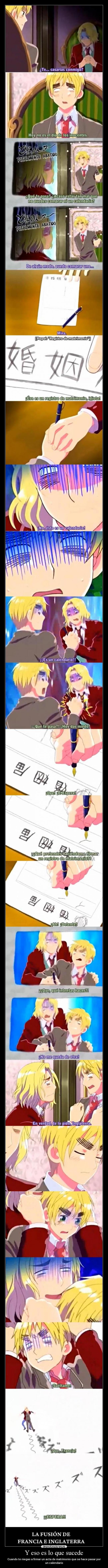 Y eso es lo que sucede - Cuando te niegas a firmar un acta de matrimonio que se hace pasar por
un calendario