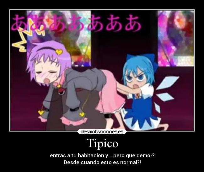 Tipico - entras a tu habitacion y... pero que demo-?
Desde cuando esto es normal?!