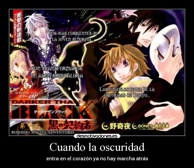 carteles anime darker than black desmotivaciones