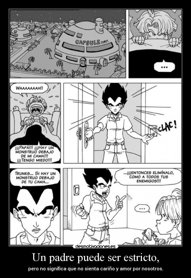 carteles padre anime suikyou dragonballm padre vegeta desmotivaciones