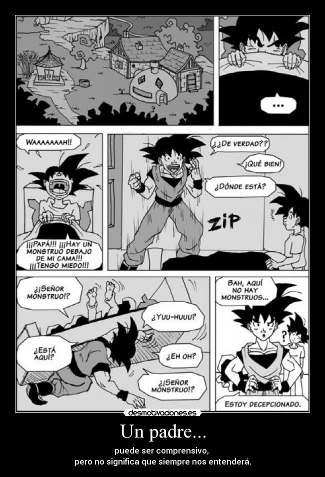 carteles padre anime suikyou dragonballm padre goku desmotivaciones