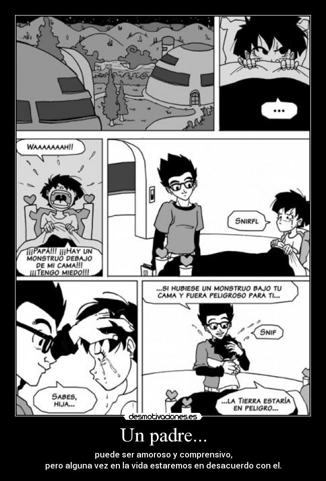 carteles padre anime suikyou dragonballm padre gohan desmotivaciones