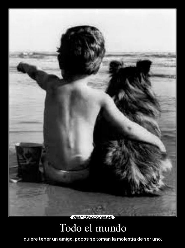 Todo el mundo - quiere tener un amigo, pocos se toman la molestia de ser uno.