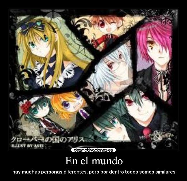 carteles mundo anime heart kuni alice desmotivaciones