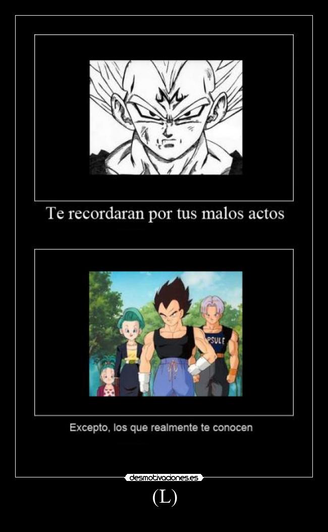 carteles goku vegeta dragon ball amigos familia desmotivaciones