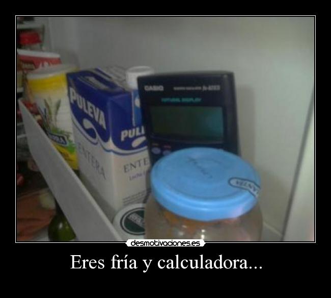 Eres fría y calculadora... -