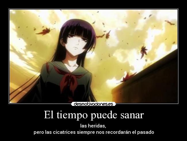 El tiempo puede sanar - las heridas, 
pero las cicatrices siempre nos recordarán el pasado