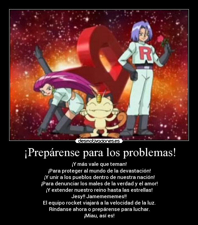 carteles problemas frase celebre equipo rocket pokemon infancia desmotivaciones