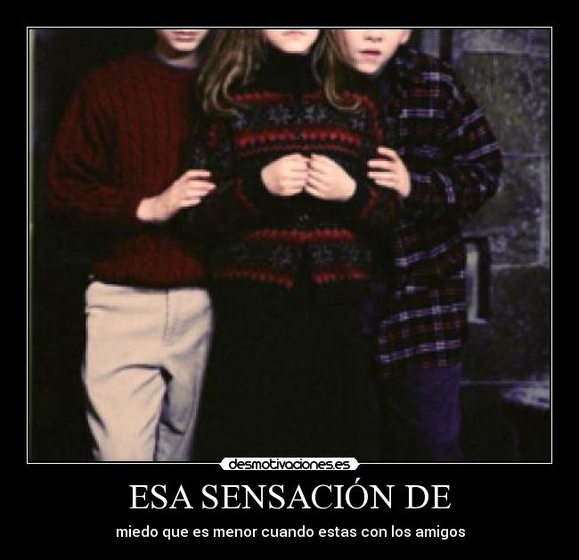 ESA SENSACIÓN DE - miedo que es menor cuando estas con los amigos