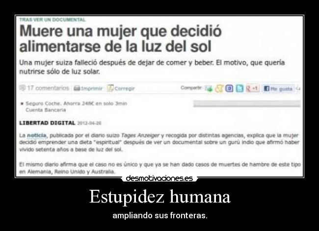 Estupidez humana - ampliando sus fronteras.