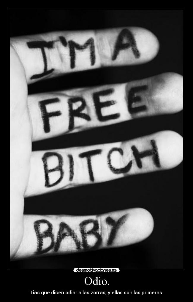 Odio. - Tias que dicen odiar a las zorras, y ellas son las primeras.