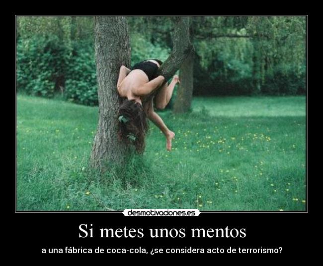 Si metes unos mentos - a una fábrica de coca-cola, ¿se considera acto de terrorismo?