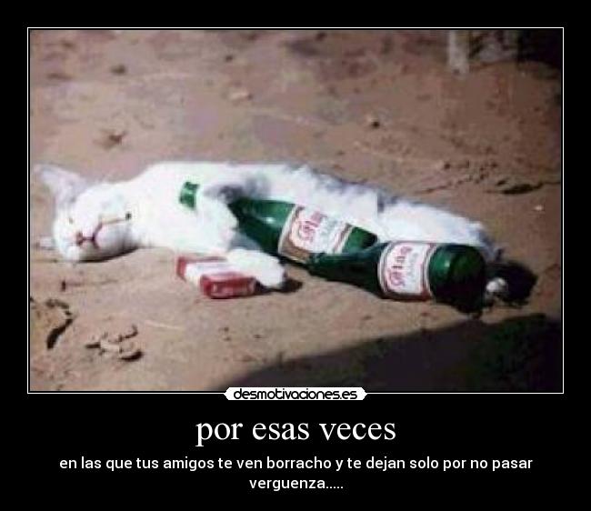 por esas veces - en las que tus amigos te ven borracho y te dejan solo por no pasar verguenza.....
