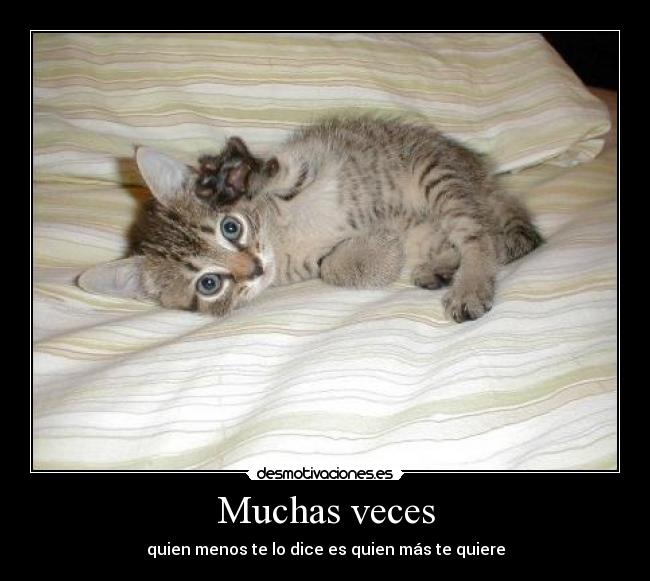 Muchas veces - quien menos te lo dice es quien más te quiere