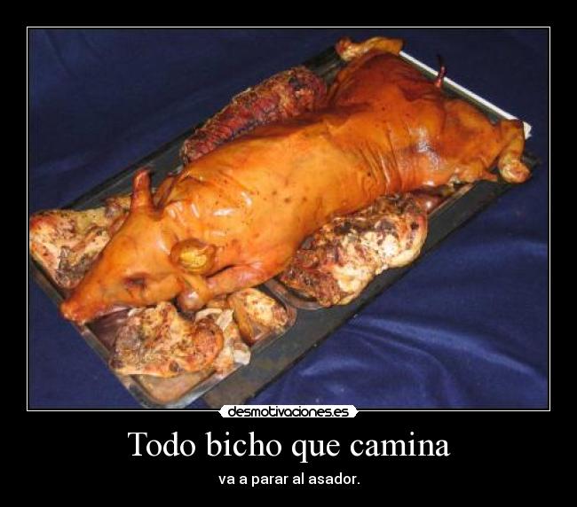 Todo bicho que camina - va a parar al asador.