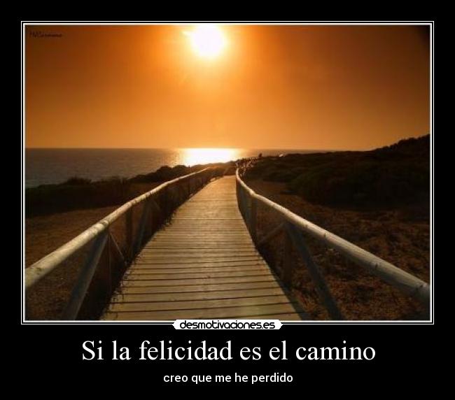Si la felicidad es el camino - creo que me he perdido