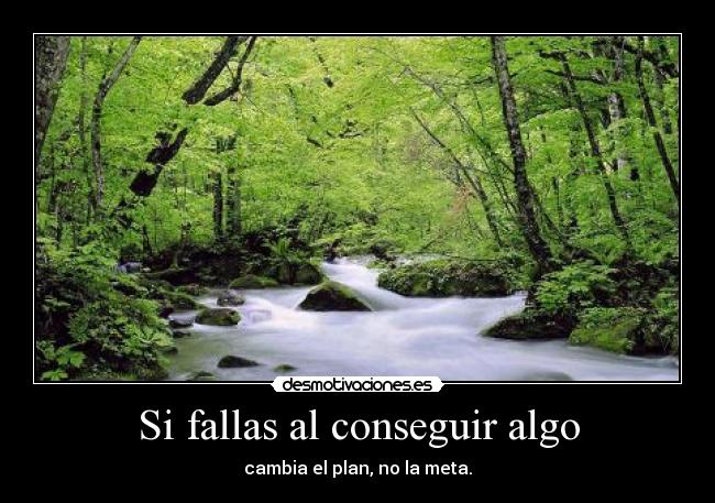 Si fallas al conseguir algo - cambia el plan, no la meta.
