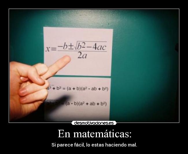 En matemáticas: -