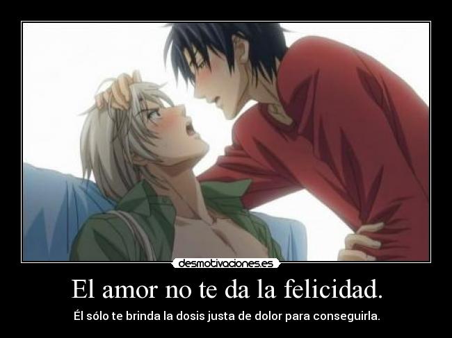 El amor no te da la felicidad. -
