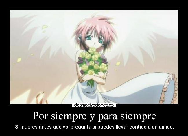 Por siempre y para siempre - Si mueres antes que yo, pregunta si puedes llevar contigo a un amigo.