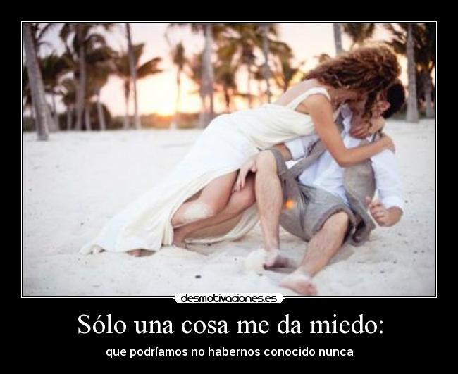 Sólo una cosa me da miedo: - que podríamos no habernos conocido nunca