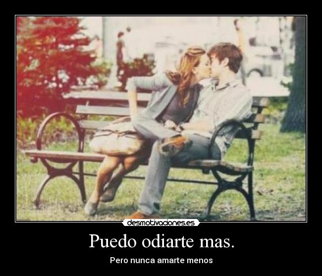 Puedo odiarte mas. -