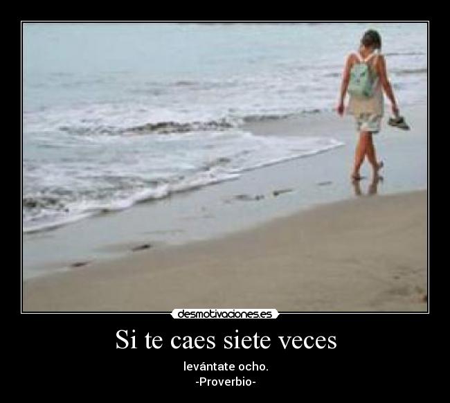 Si te caes siete veces - levántate ocho.
-Proverbio-