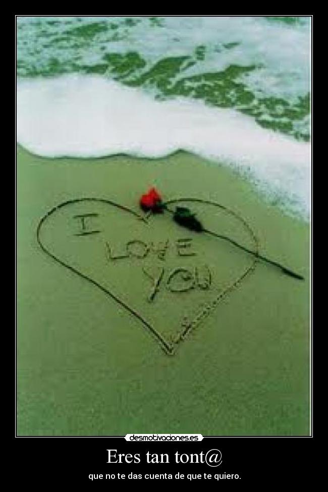 Eres tan tont@ - que no te das cuenta de que te quiero.