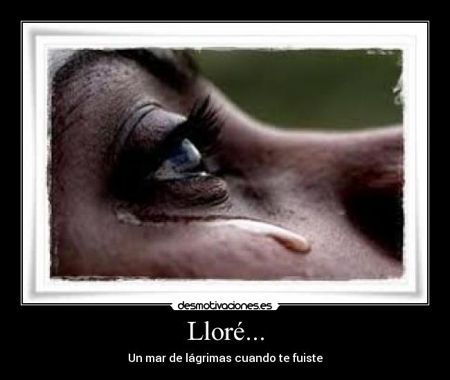Lloré... - Un mar de lágrimas cuando te fuiste