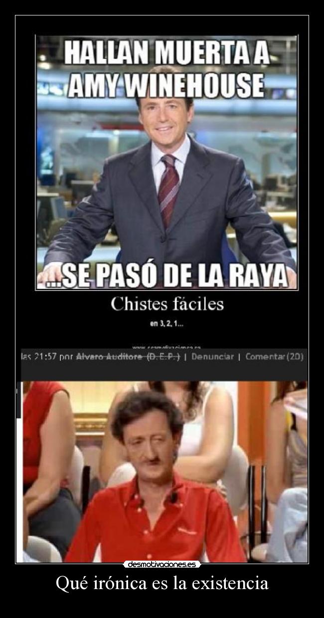 Qué irónica es la existencia -