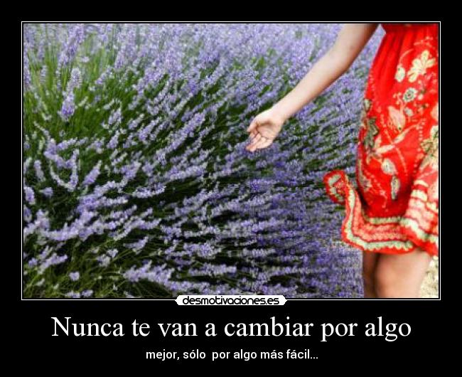 Nunca te van a cambiar por algo - mejor, sólo por algo más fácil...