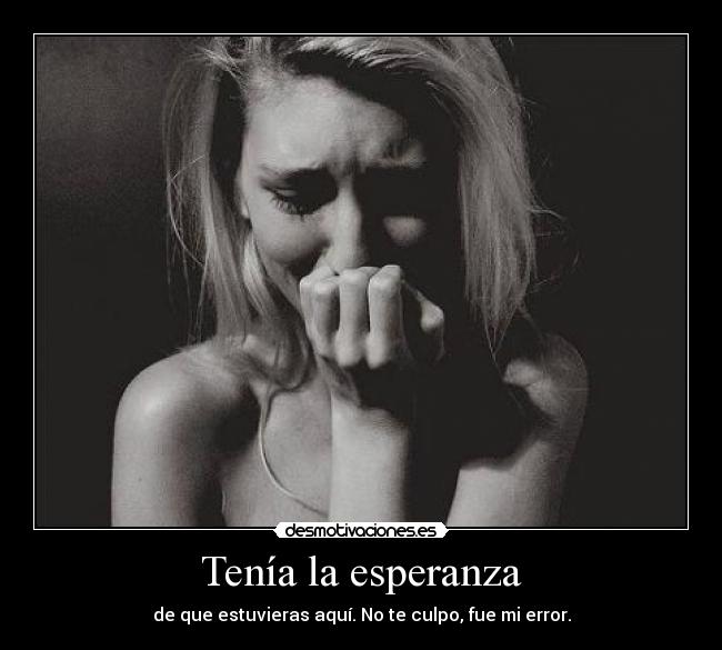 Tenía la esperanza - de que estuvieras aquí. No te culpo, fue mi error.