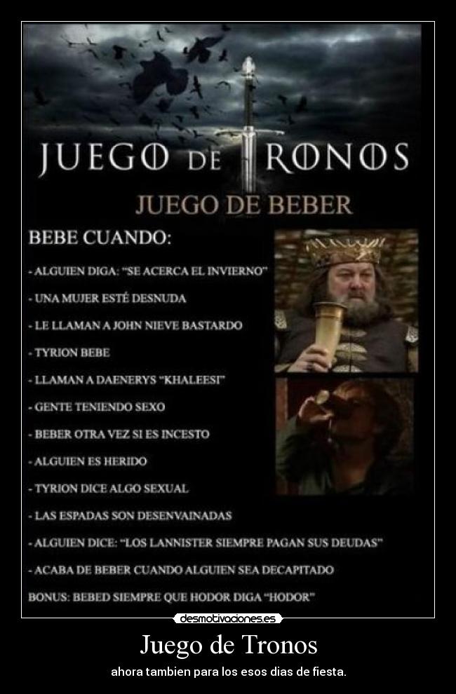 Juego de Tronos - ahora tambien para los esos dias de fiesta.