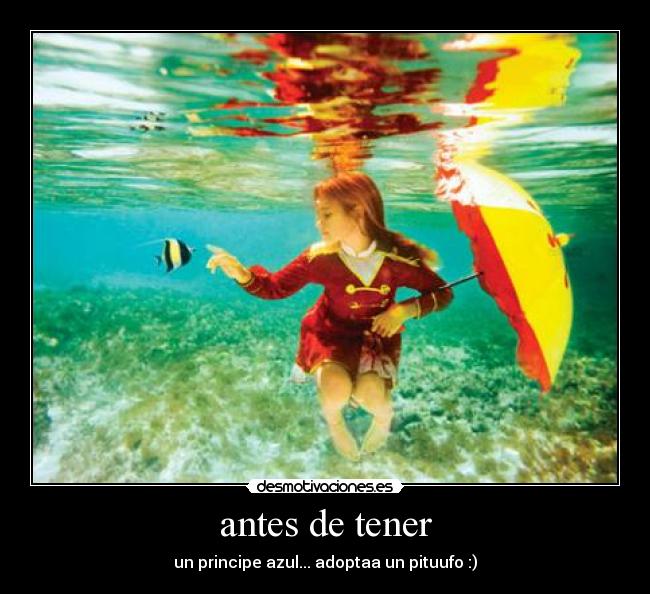 antes de tener - un principe azul... adoptaa un pituufo :)