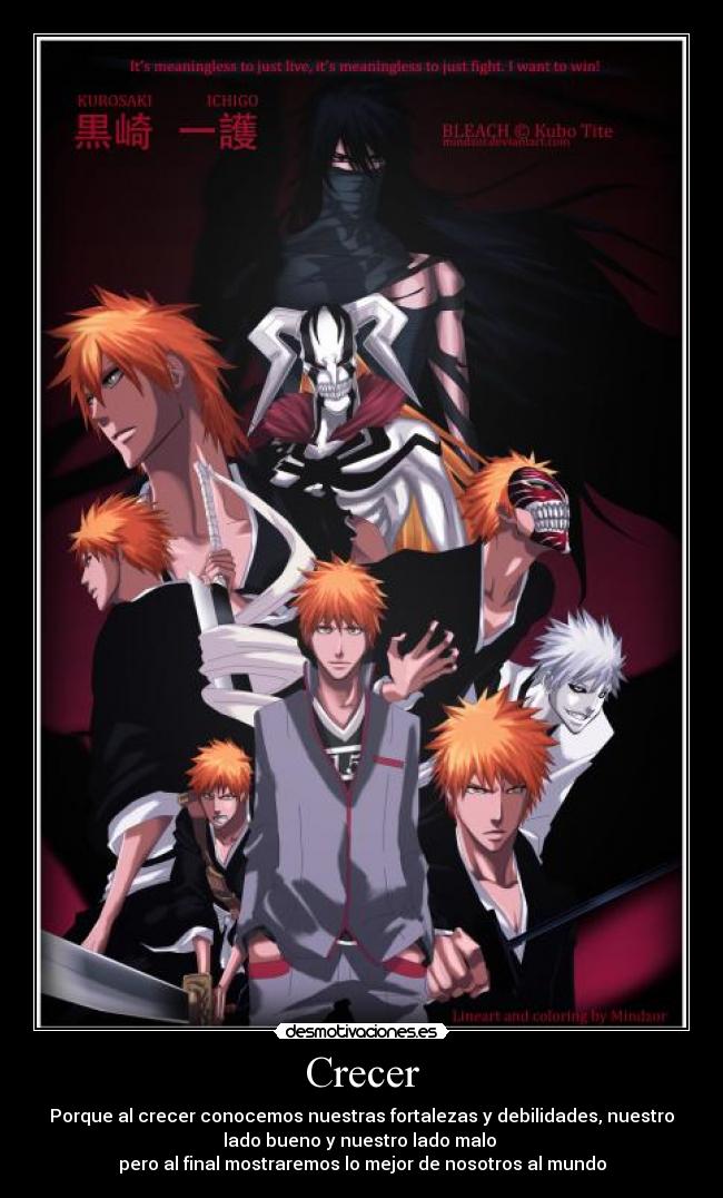 Crecer - Porque al crecer conocemos nuestras fortalezas y debilidades, nuestro
lado bueno y nuestro lado malo
pero al final mostraremos lo mejor de nosotros al mundo