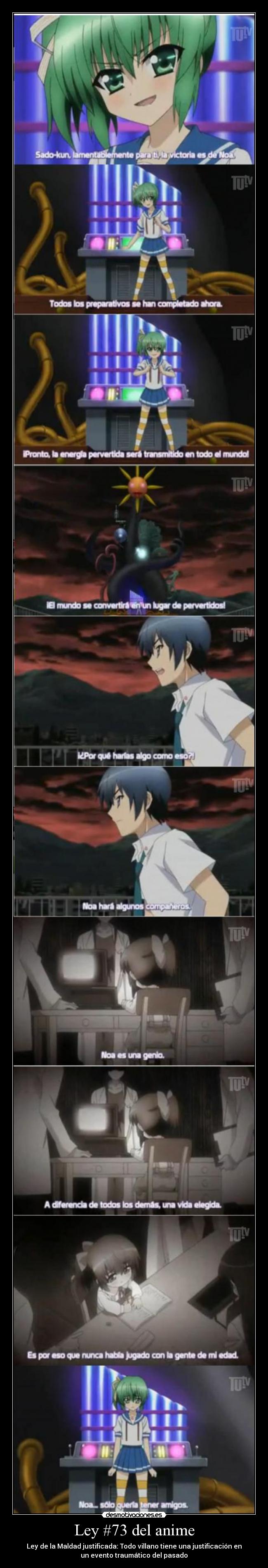 carteles anime ley del anime shinigamisempai maldad justificada desmotivaciones