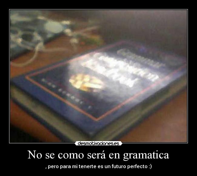 No se como será en gramatica - , pero para mi tenerte es un futuro perfecto :)