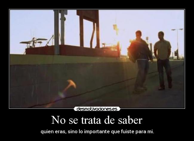 No se trata de saber - 