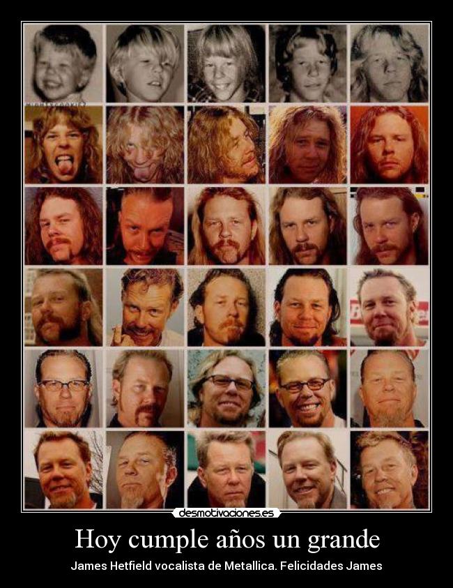 Hoy cumple años un grande - James Hetfield vocalista de Metallica. Felicidades James