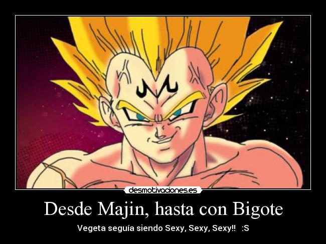 Desde Majin, hasta con Bigote - Vegeta seguía siendo Sexy, Sexy, Sexy!! ♥ :S