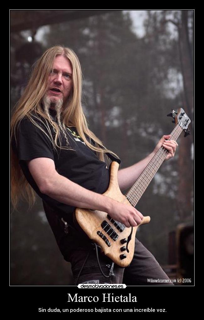 carteles metal rock musica marco hietala nightwish tarot bajista vocalista voz desmotivaciones