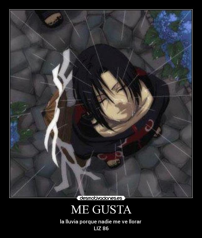 ME GUSTA - la lluvia porque nadie me ve llorar
LIZ 86