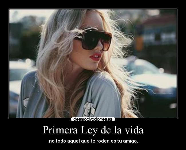 Primera Ley de la vida - no todo aquel que te rodea es tu amigo.