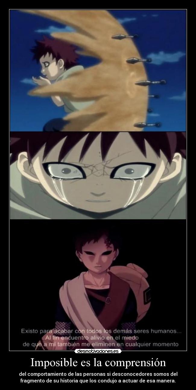 carteles imposible cartelesquesalendeunamenteenferma gaara naruto kartoffel platypuss ewe desmotivaciones